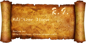 Rötzer Ilona névjegykártya